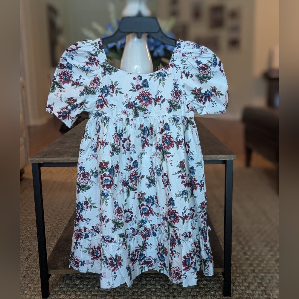 NWT Janie and Jack White Floral Puff Sleeve Dress